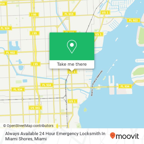 Always Available 24 Hour Emergency Locksmith In Miami Shores map