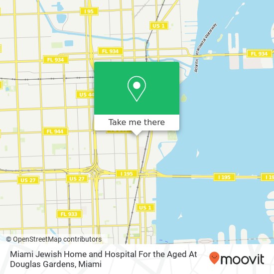 Miami Jewish Home and Hospital For the Aged At Douglas Gardens map