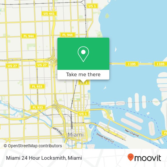Miami 24 Hour Locksmith map