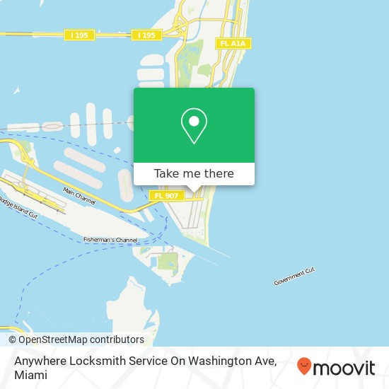 Anywhere Locksmith Service On Washington Ave map