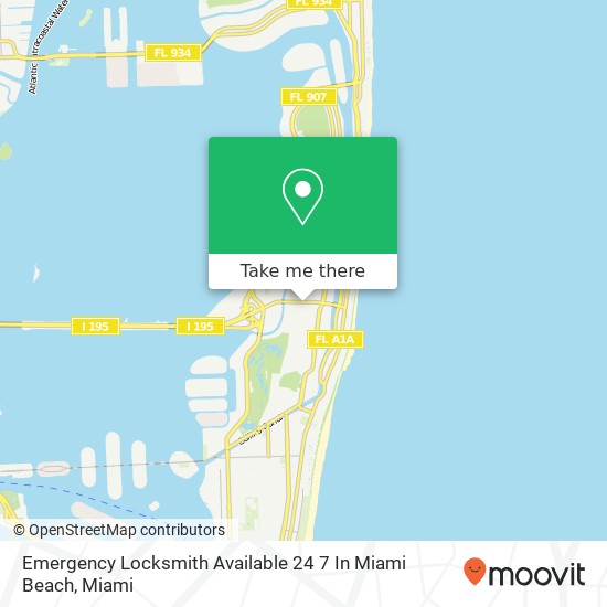 Emergency Locksmith Available 24 7 In Miami Beach map