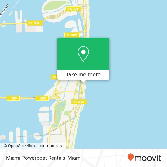 Mapa de Miami Powerboat Rentals