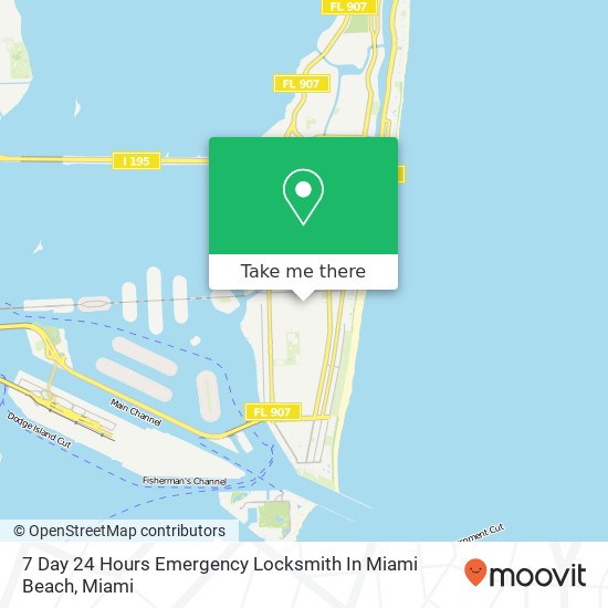 Mapa de 7 Day 24 Hours Emergency Locksmith In Miami Beach