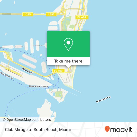 Mapa de Club Mirage of South Beach