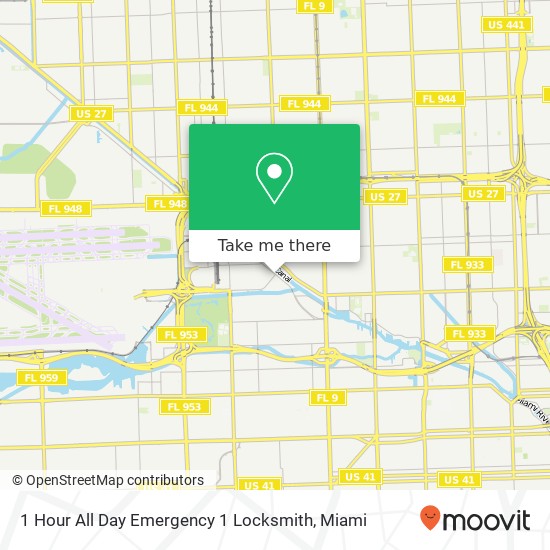 1 Hour All Day Emergency 1 Locksmith map