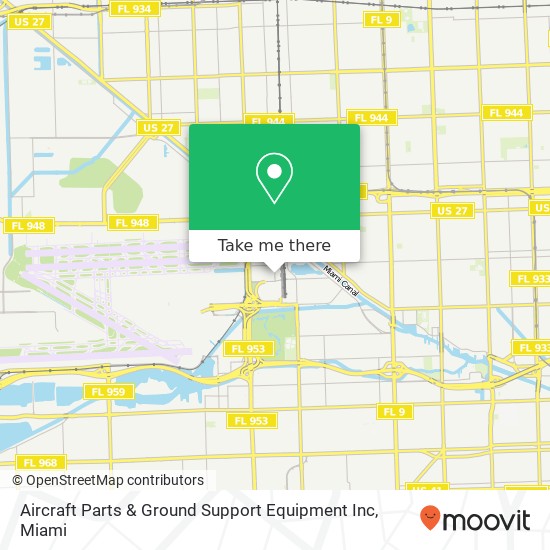 Mapa de Aircraft Parts & Ground Support Equipment Inc