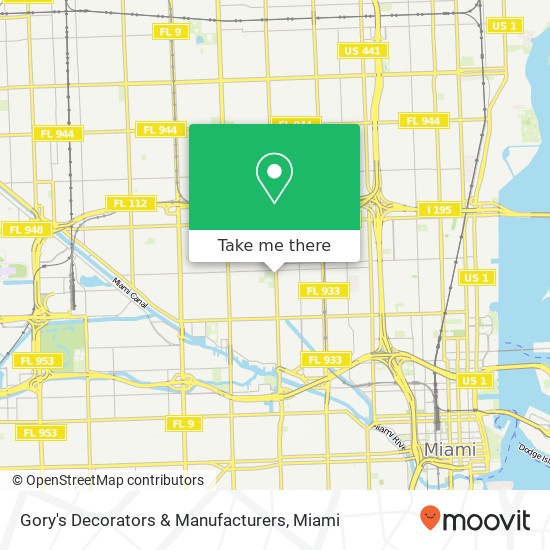Gory's Decorators & Manufacturers map