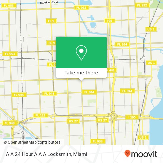 A A 24 Hour A A A Locksmith map