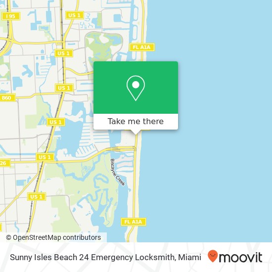 Sunny Isles Beach 24 Emergency Locksmith map