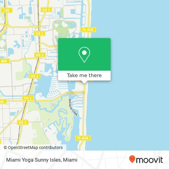 Miami Yoga Sunny Isles map