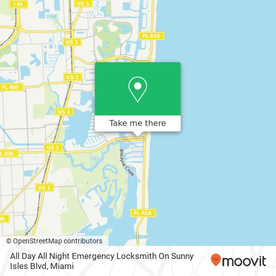 Mapa de All Day All Night Emergency Locksmith On Sunny Isles Blvd