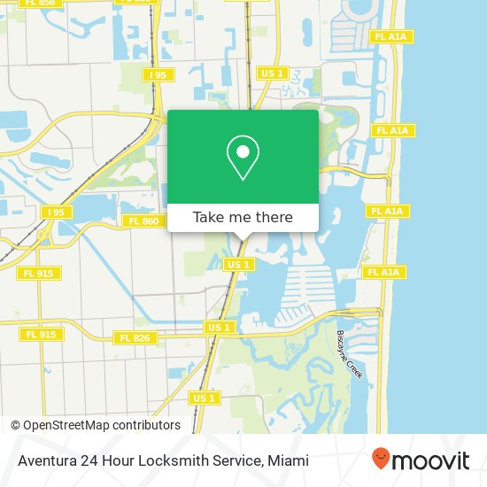 Aventura 24 Hour Locksmith Service map