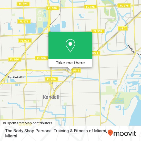 The Body Shop Personal Training & Fitness of Miami map