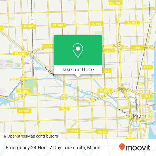 Emergency 24 Hour 7 Day Locksmith map