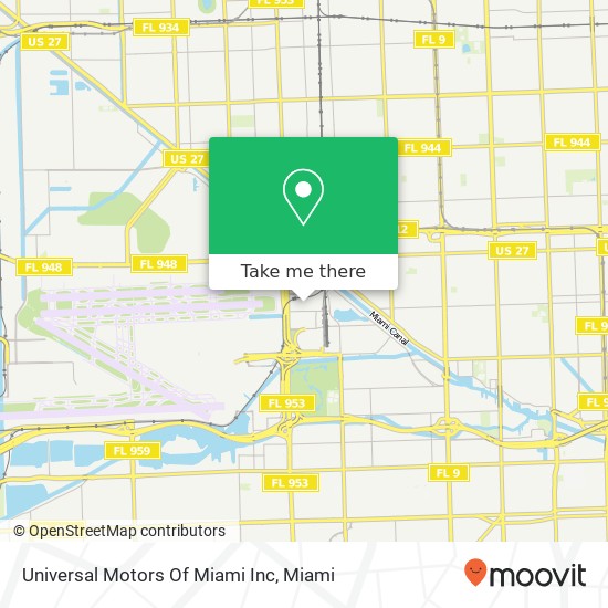 Mapa de Universal Motors Of Miami Inc