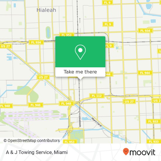 A & J Towing Service map