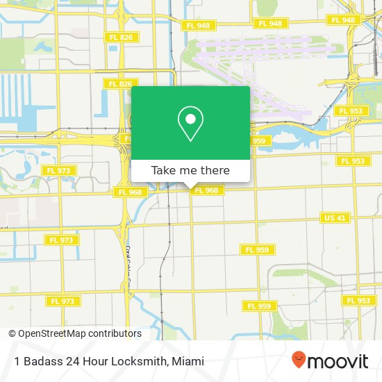 1 Badass 24 Hour Locksmith map