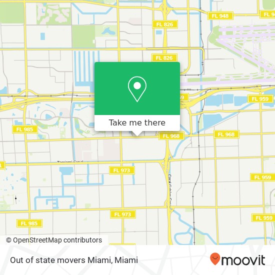 Mapa de Out of state movers Miami