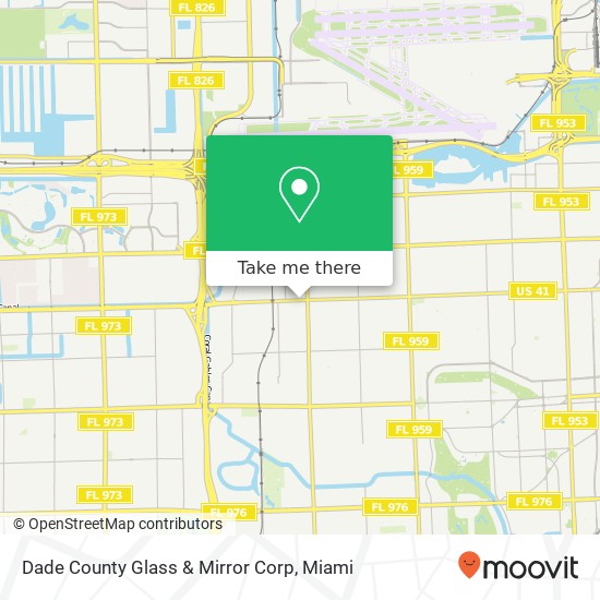 Dade County Glass & Mirror Corp map