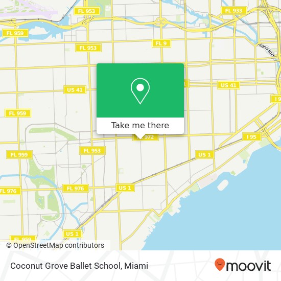 Coconut Grove Ballet School map