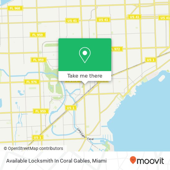 Available Locksmith In Coral Gables map