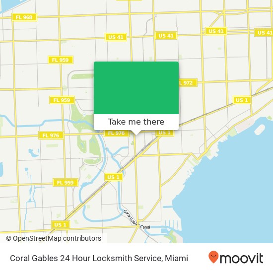 Mapa de Coral Gables 24 Hour Locksmith Service