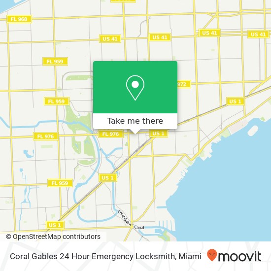 Mapa de Coral Gables 24 Hour Emergency Locksmith