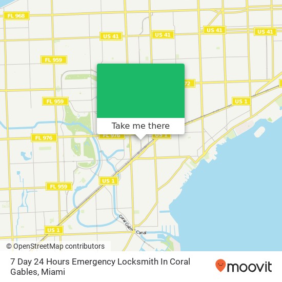 Mapa de 7 Day 24 Hours Emergency Locksmith In Coral Gables