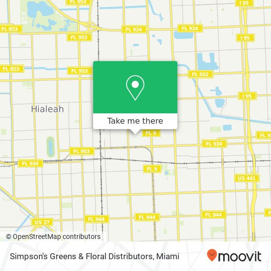 Simpson's Greens & Floral Distributors map