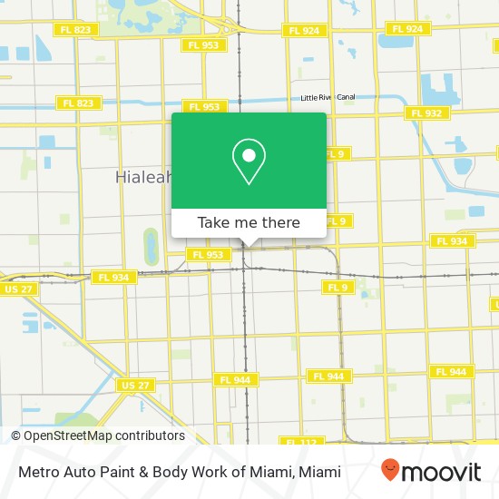 Metro Auto Paint & Body Work of Miami map