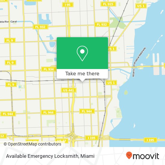 Mapa de Available Emergency Locksmith