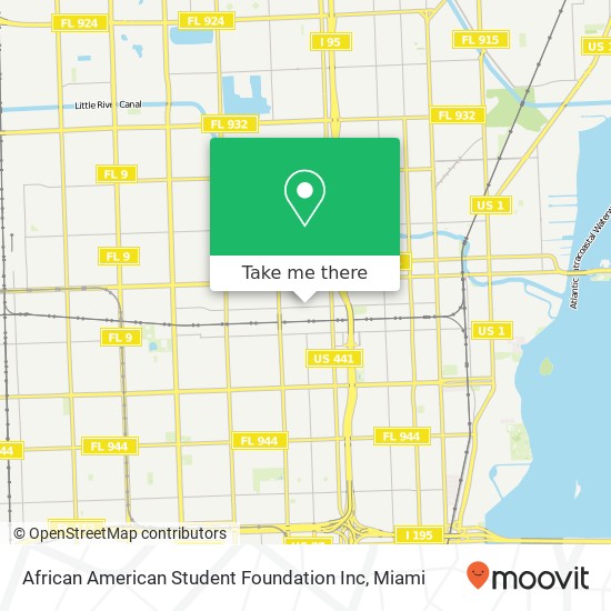 Mapa de African American Student Foundation Inc