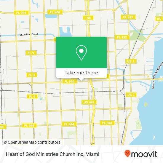 Mapa de Heart of God Ministries Church Inc