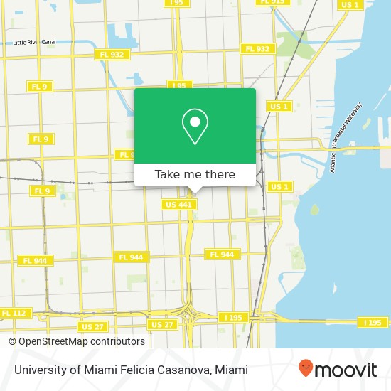 University of Miami Felicia Casanova map