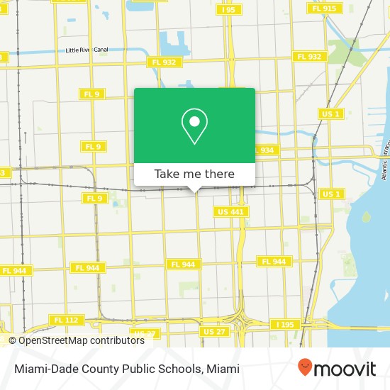 Mapa de Miami-Dade County Public Schools