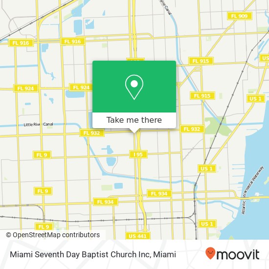 Mapa de Miami Seventh Day Baptist Church Inc