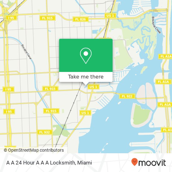 A A 24 Hour A A A Locksmith map