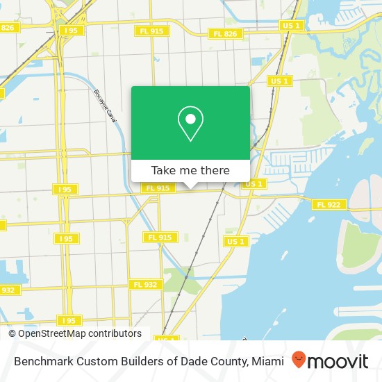 Benchmark Custom Builders of Dade County map