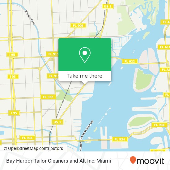 Bay Harbor Tailor Cleaners and Alt Inc map