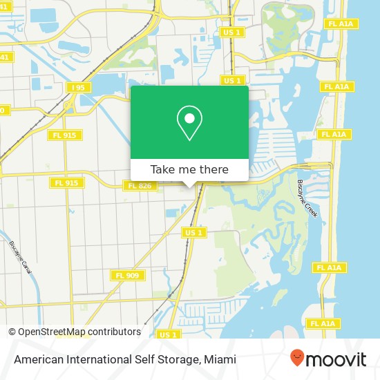 American International Self Storage map