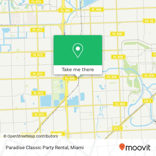 Paradise Classic Party Rental map