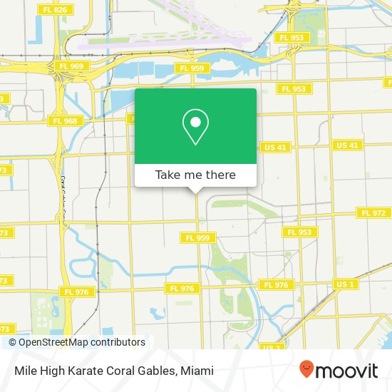 Mile High Karate Coral Gables map