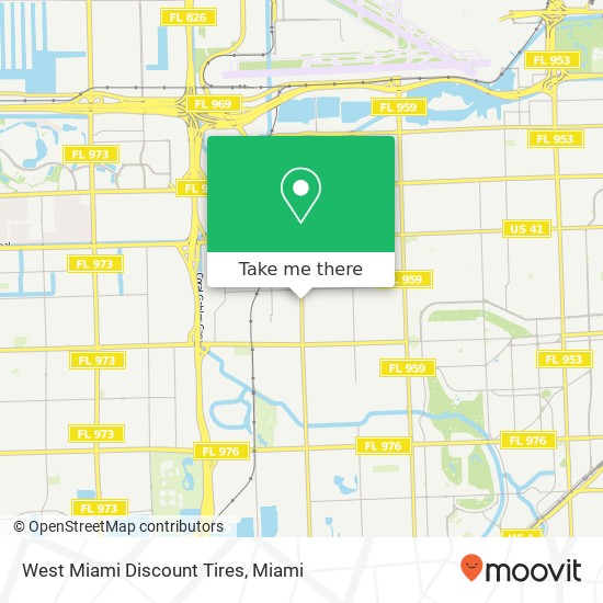 West Miami Discount Tires map