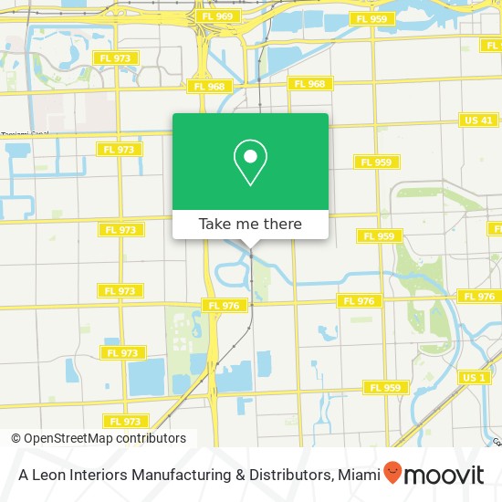 A Leon Interiors Manufacturing & Distributors map