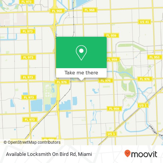 Mapa de Available Locksmith On Bird Rd