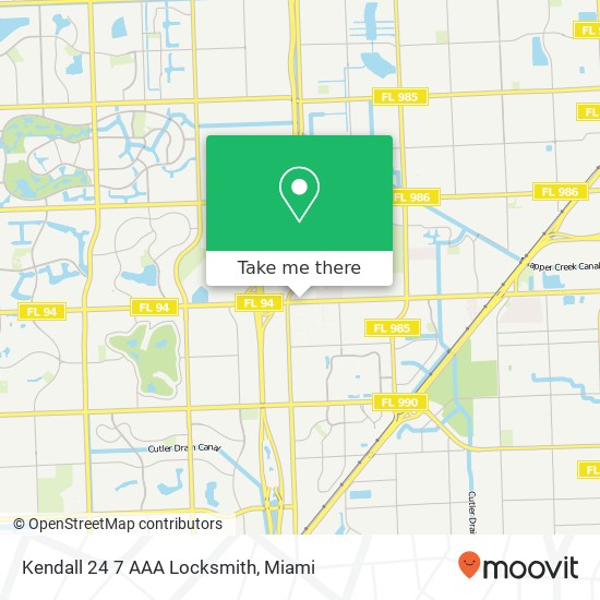 Mapa de Kendall 24 7 AAA Locksmith