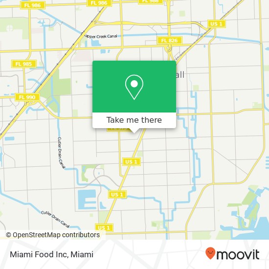 Mapa de Miami Food Inc