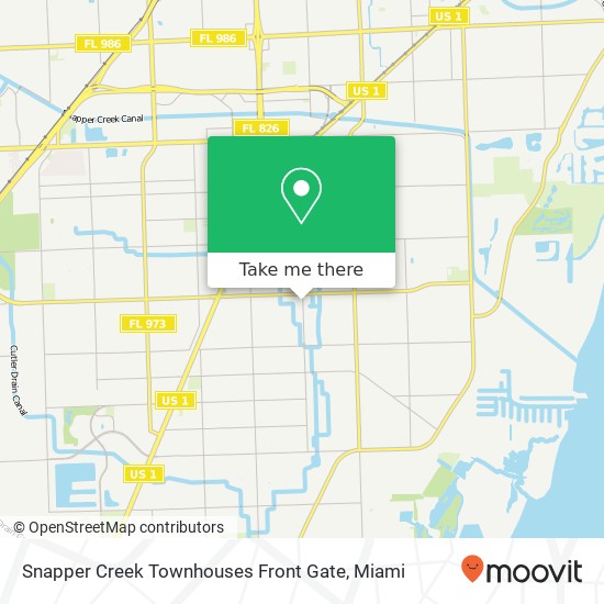 Snapper Creek Townhouses Front Gate map