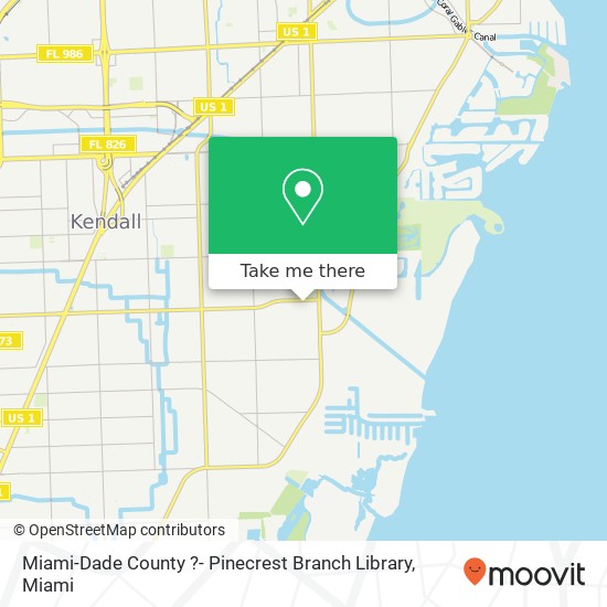 Miami-Dade County ?- Pinecrest Branch Library map