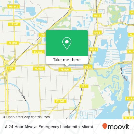 A 24 Hour Always Emergency Locksmith map